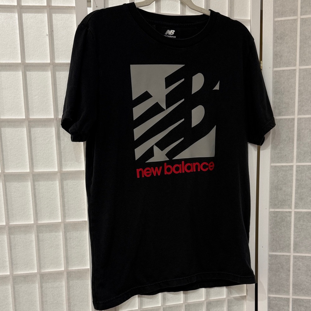 New Balance Black Tee with Gray and Red Logo